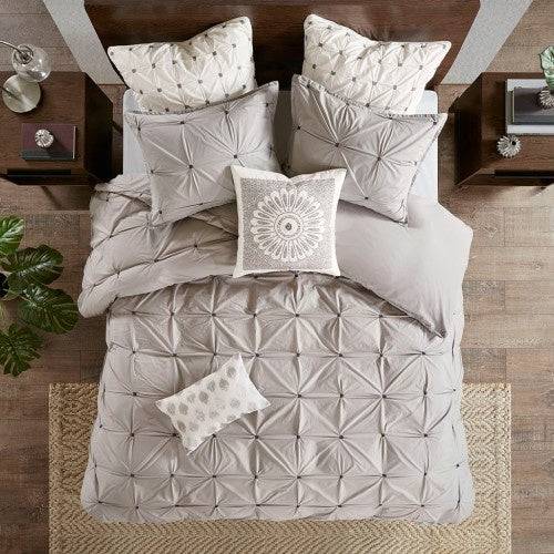 Cotton Grey Embroidered Throw Pillows 20x20