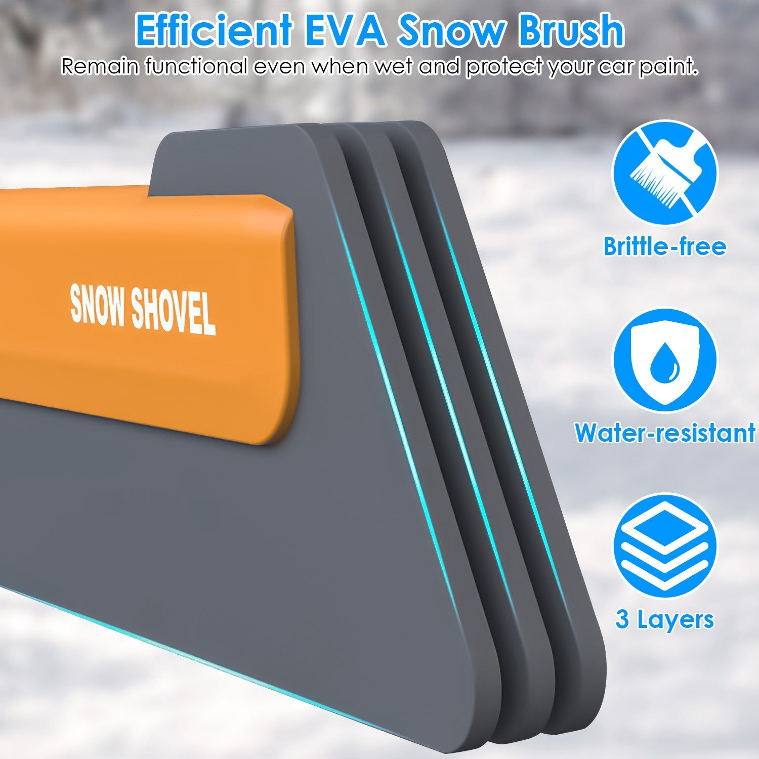 3 in 1 Car Snow Plower with LED Light and Scraper