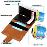 Mens Brown Wallet with Card Holder and Snap Closure