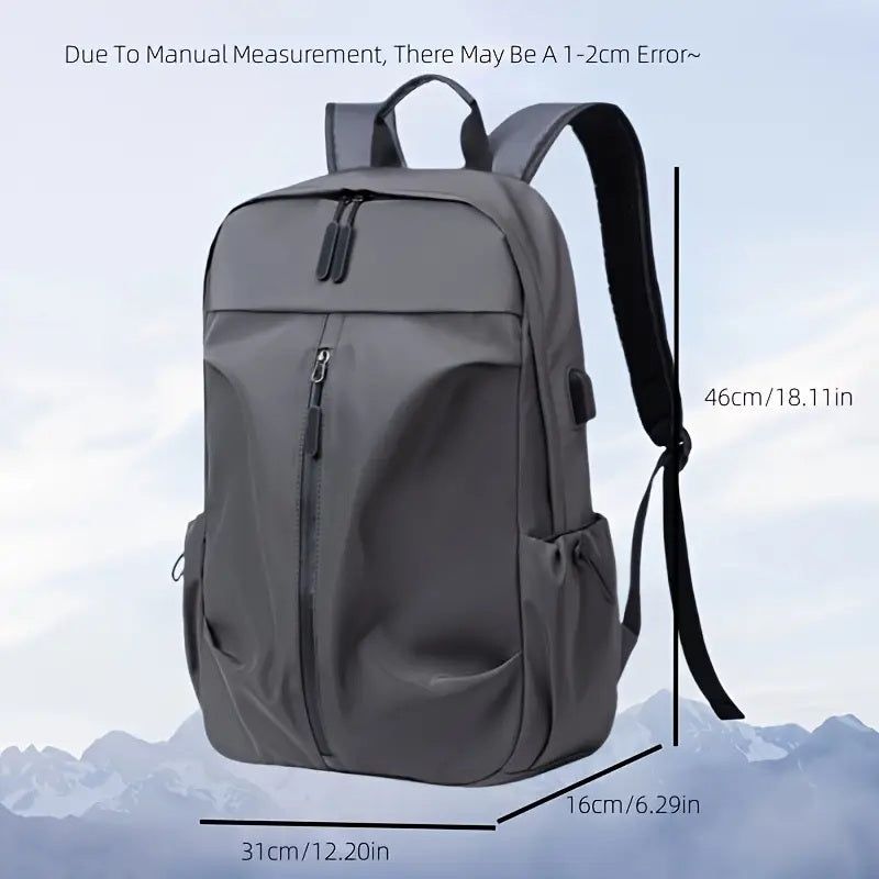 Mens PU Leather Casual Backpack with Large Capacity