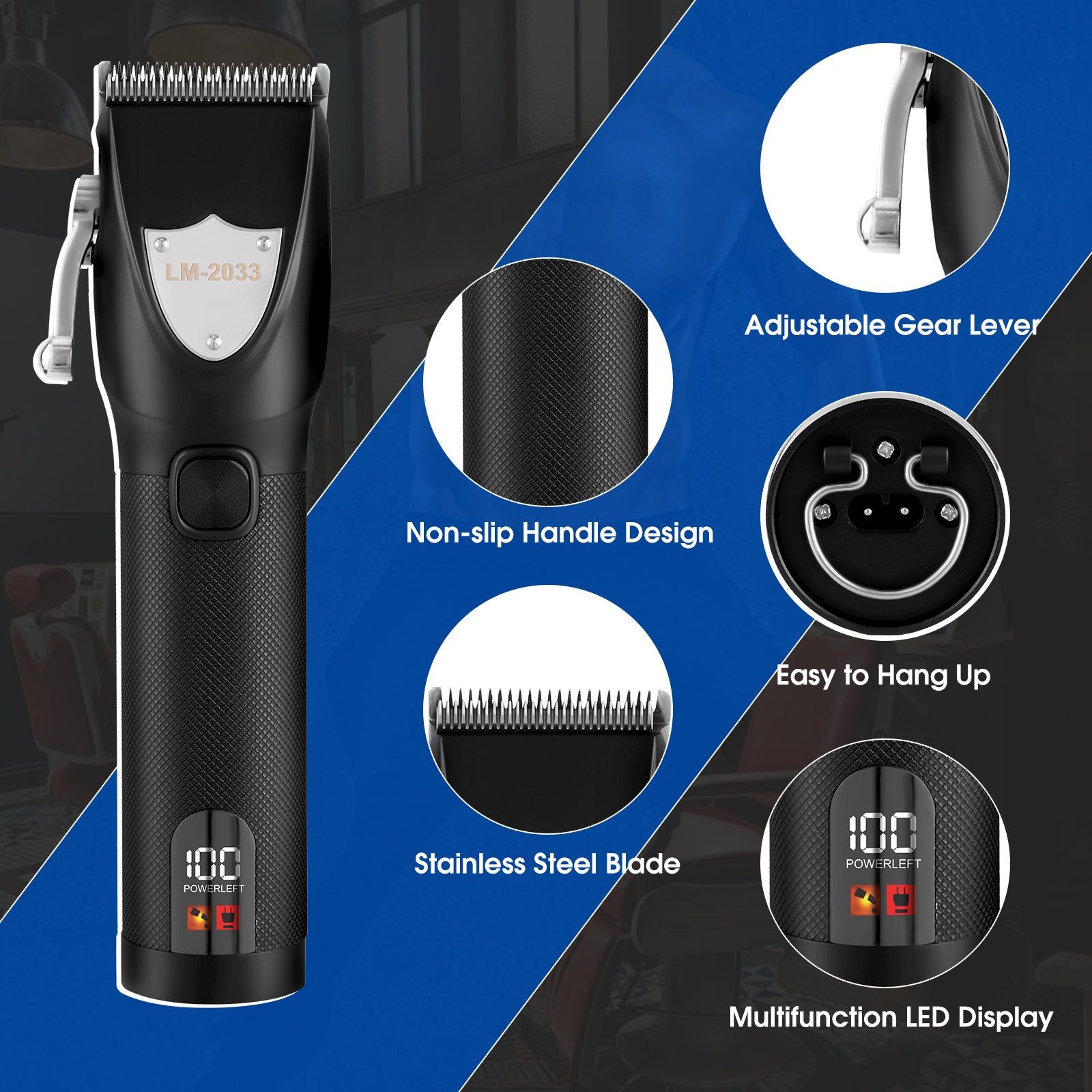Cordless Hair Clippers and Beard Trimmer Set for Men