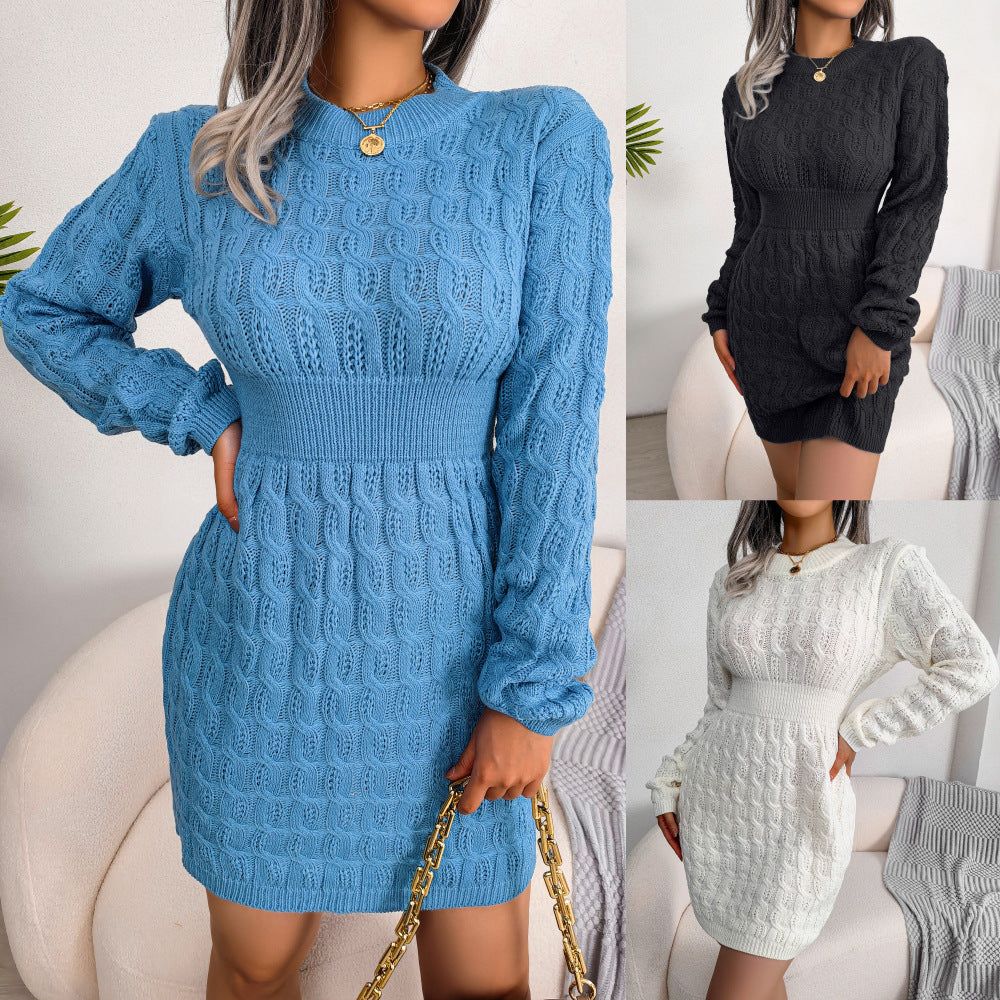 Twisted Waist Bodycon Sweater Dress Womens