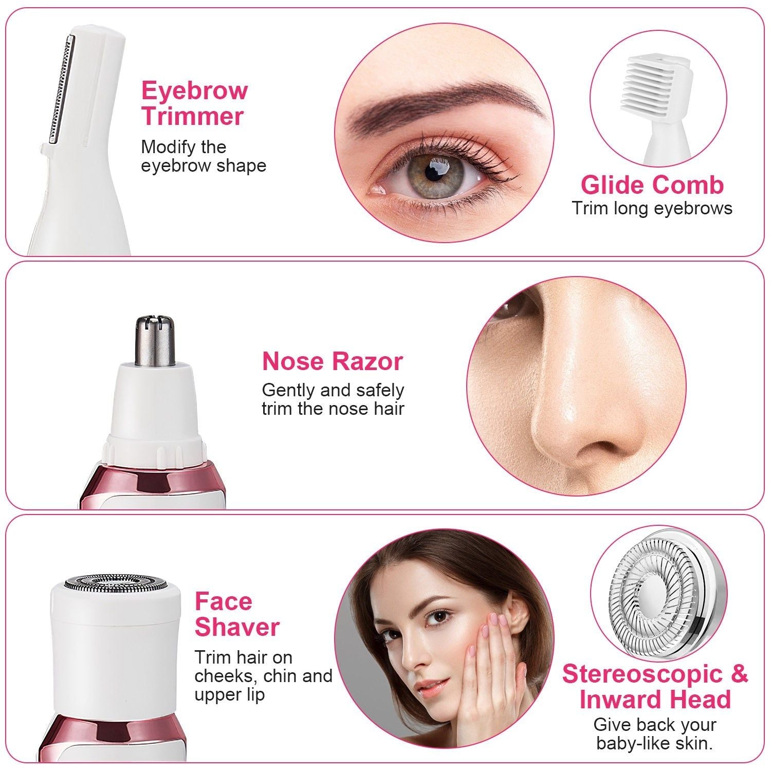 Womens Electric Razor 4 in 1 Rechargeable Shaver