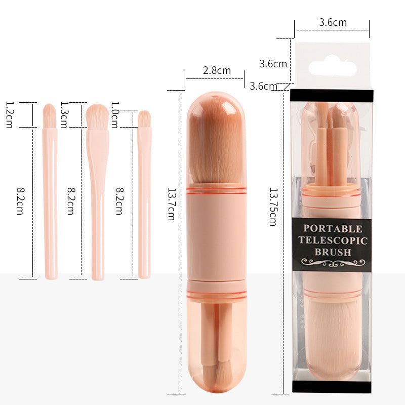 Makeup Brush Set 4 in 1 Portable Beauty Kit