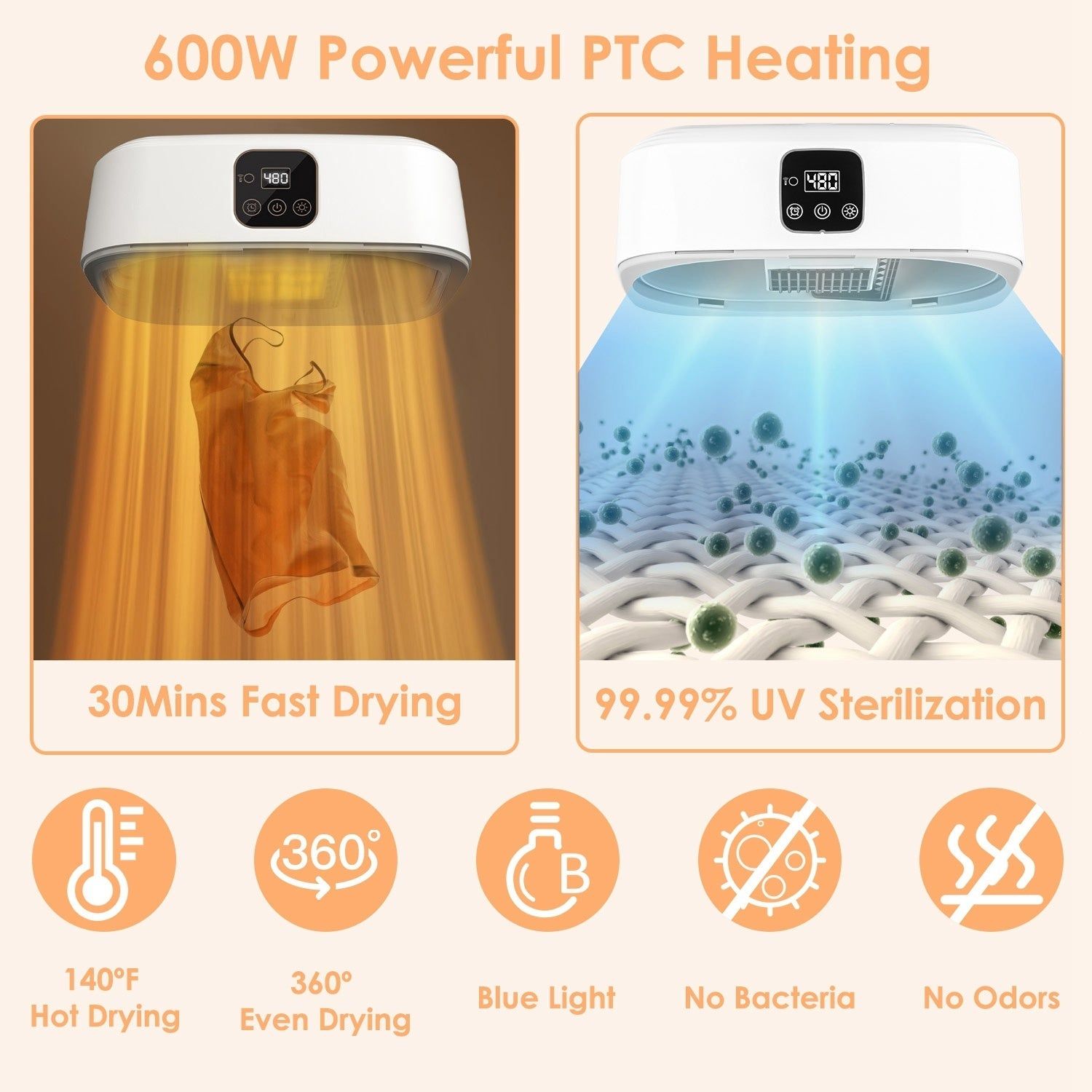 Portable Laundry Dryer Foldable Mini UV Sterilization