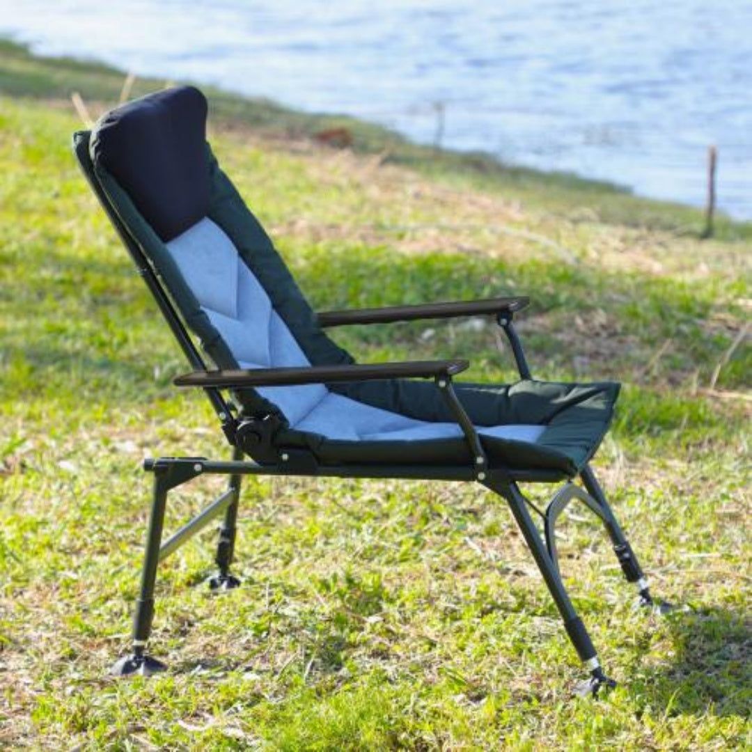 Folding Chair with Recline and Detachable Footrest Camping