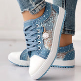 Embroidered Polka Dot Breathable Mesh Sneakers