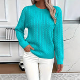 Classic Twist Sweater Round Neck Long Sleeve Pullover