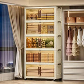 3-Tier Foldable Storage Cabinet with Portable Design