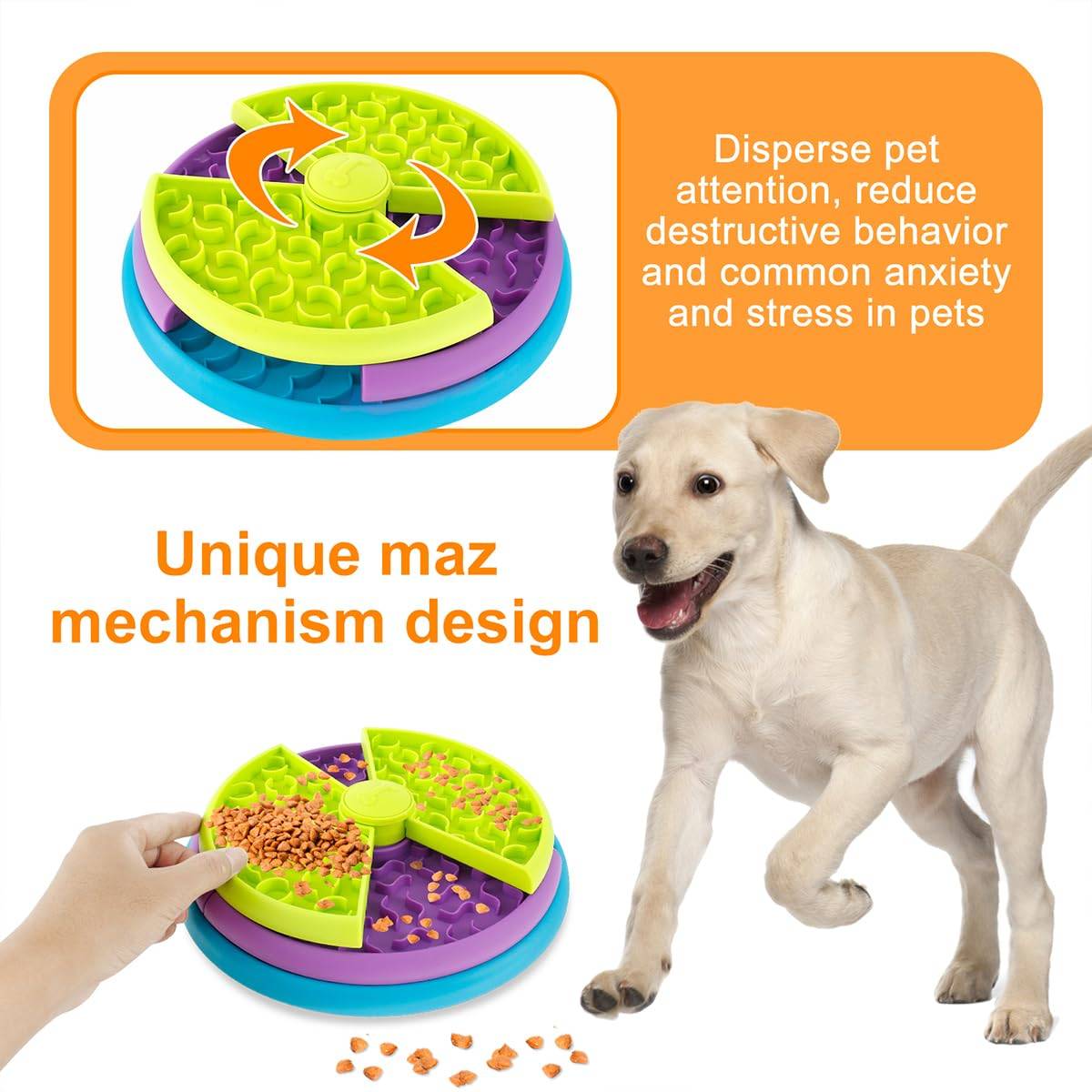 3 in 1 Slow Feeder Dog Bowl Puzzle Mat