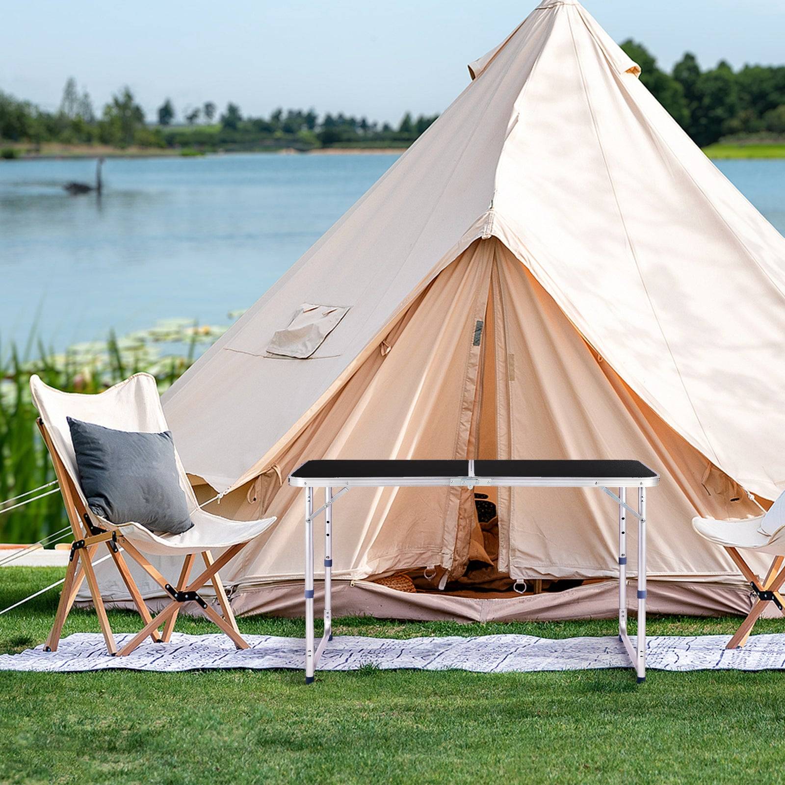 4FT Adjustable Height Folding Table Outdoor