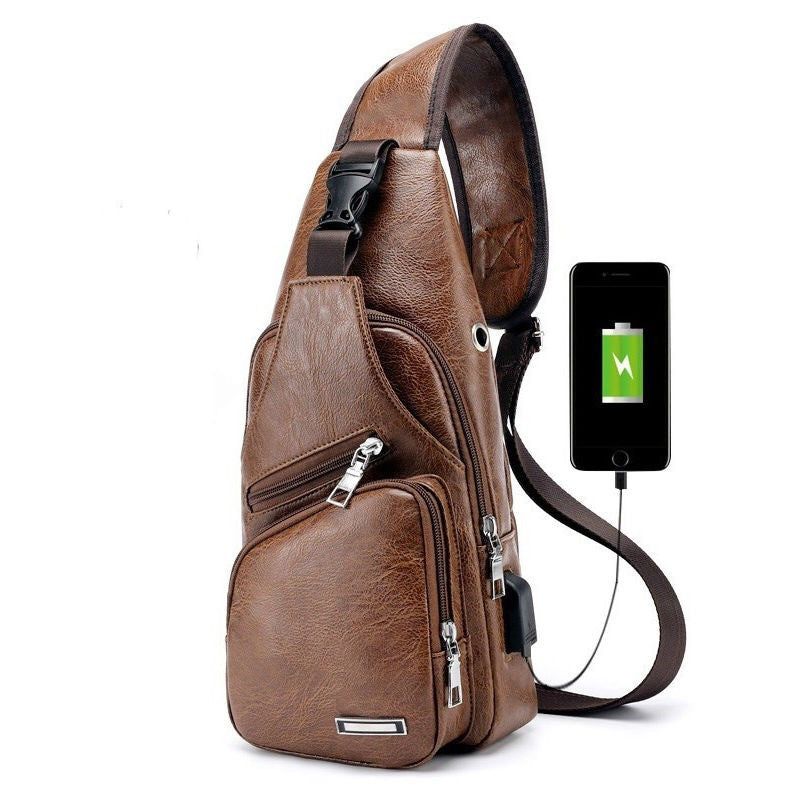 Waterproof Messenger Bag PU Leather One Shoulder Casual