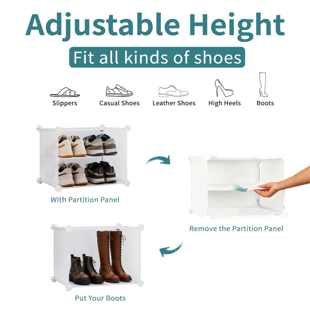 6 Tier Modular Shoe Rack Cabinet for 32 Pairs Storage