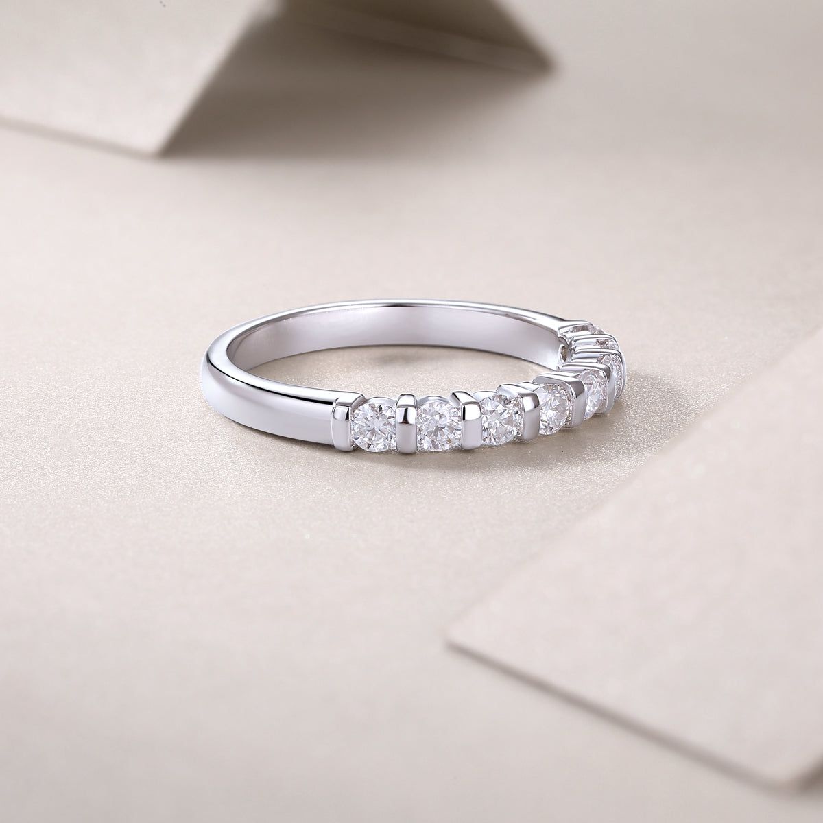 S925 Silver Moissanite Ring Minimalist Design