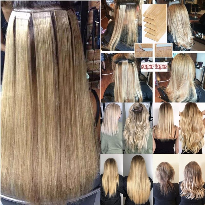 Platinum Blonde Seamless Virgin Human Hair Extensions