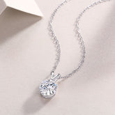 S925 Silver Moissanite Necklace V Chain 2 Carats