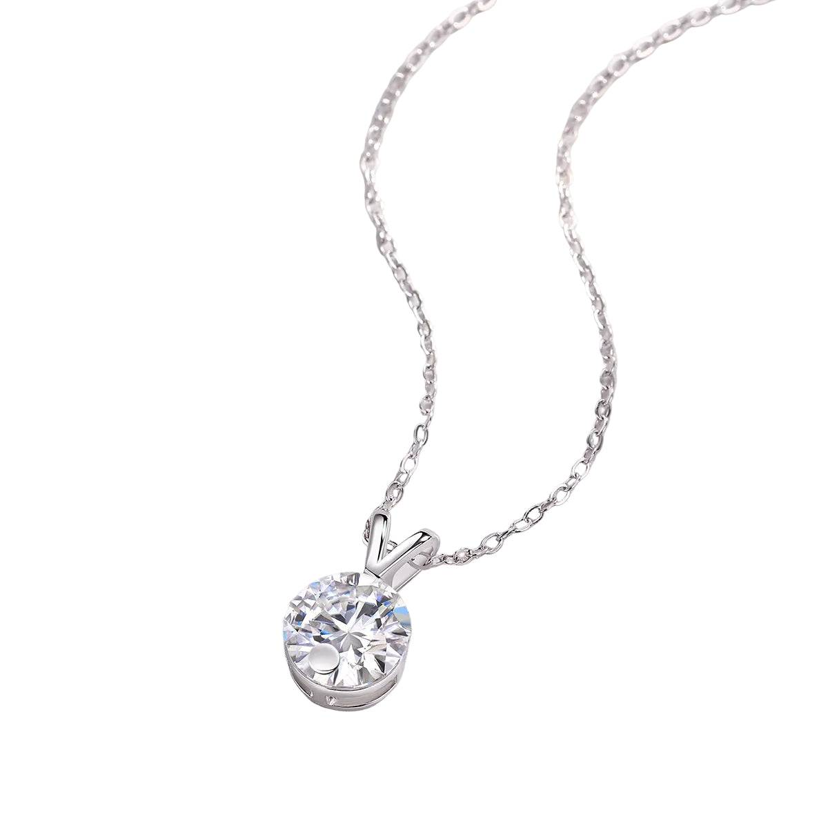 S925 Silver Moissanite Necklace V Chain 2 Carats