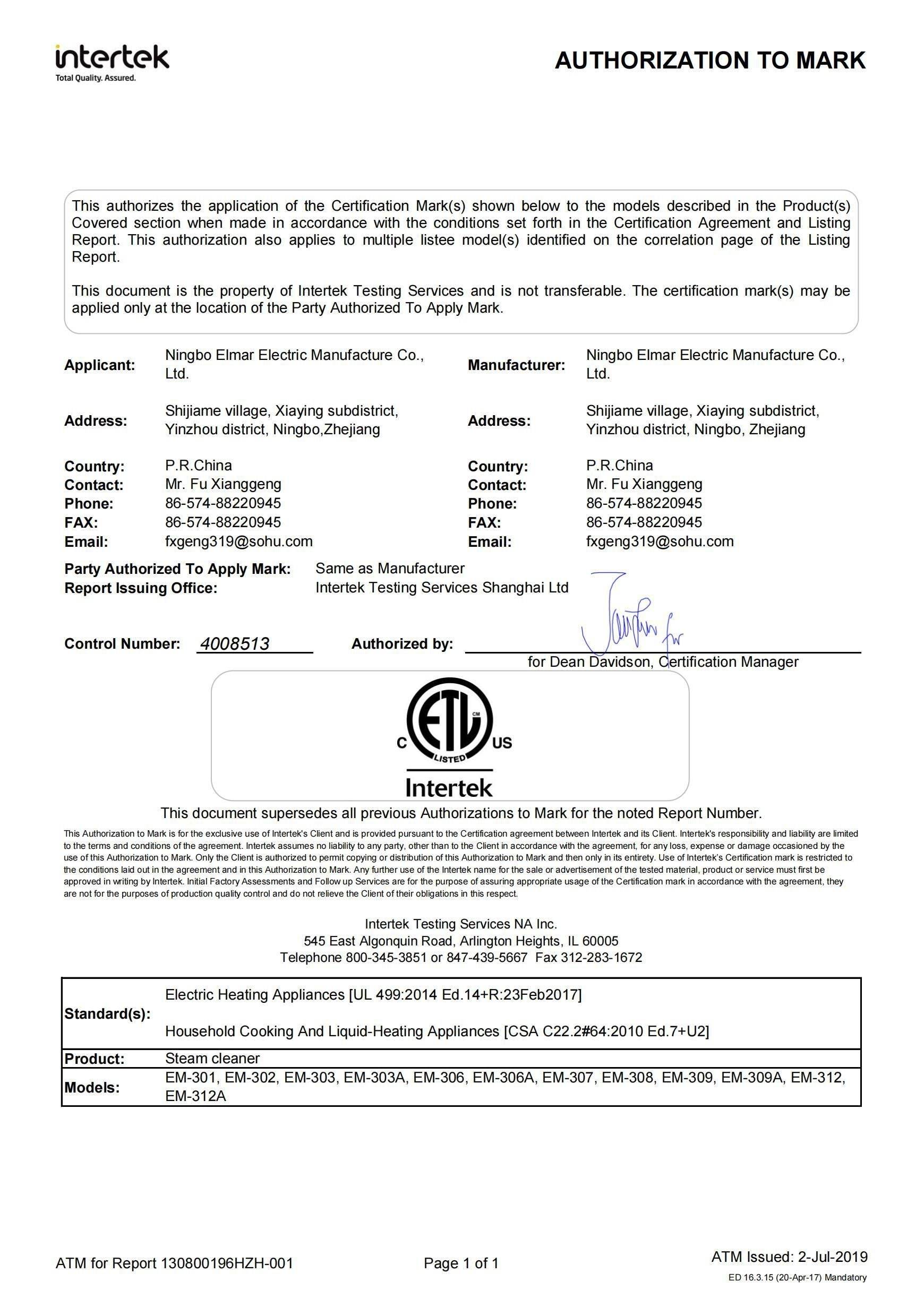 Handheld Steam Cleaner with Safety Lock and 12 Accessories