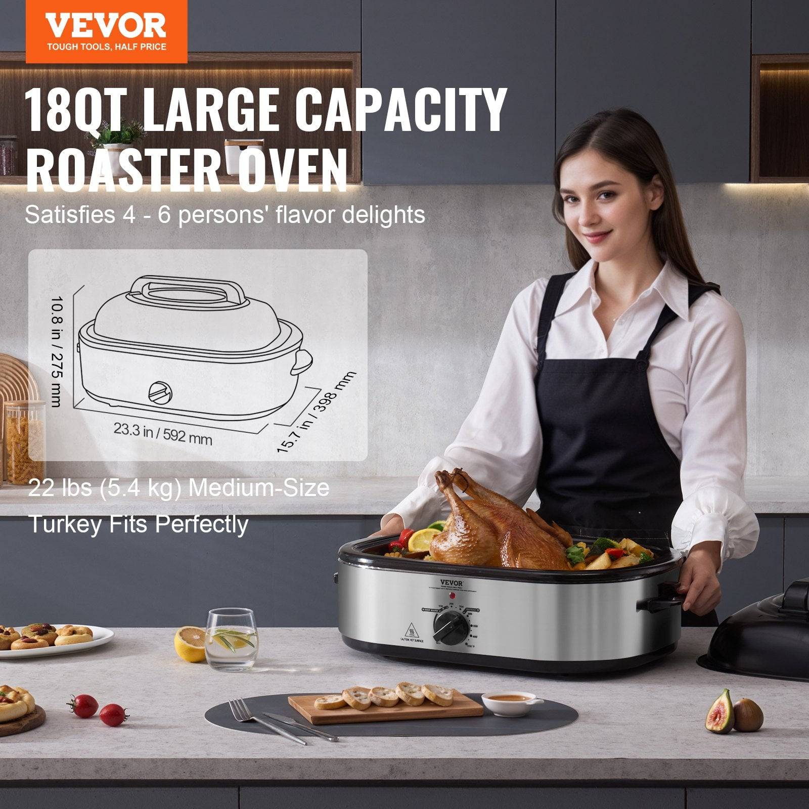 18QT Electric Roaster Oven for Turkey