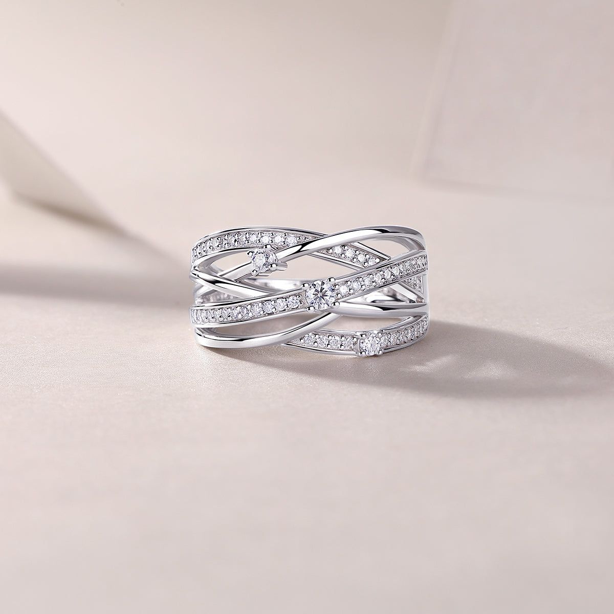 S925 Silver Moissanite Ring Elegant Classic Design