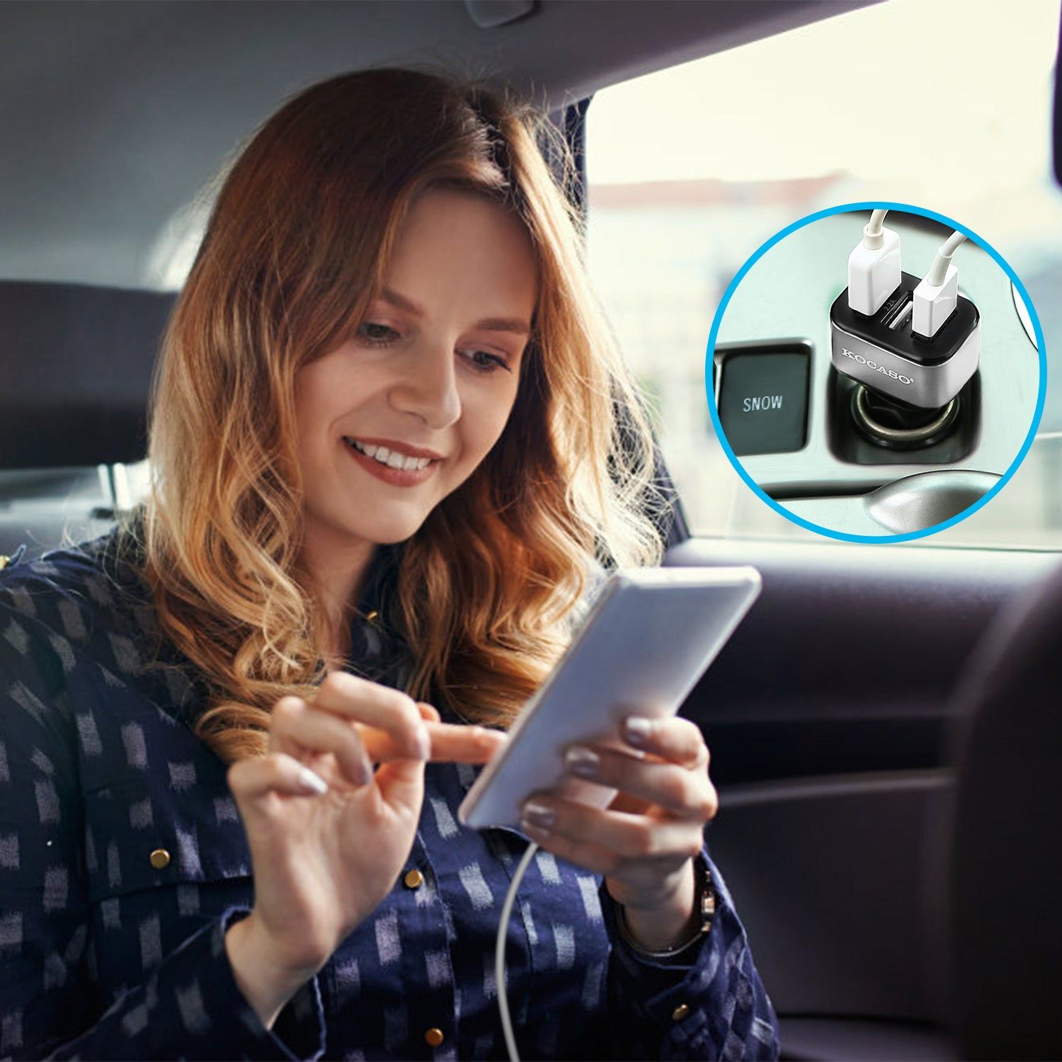 3 Port USB Car Charger 30W 5.5A Fast Charging Adapter