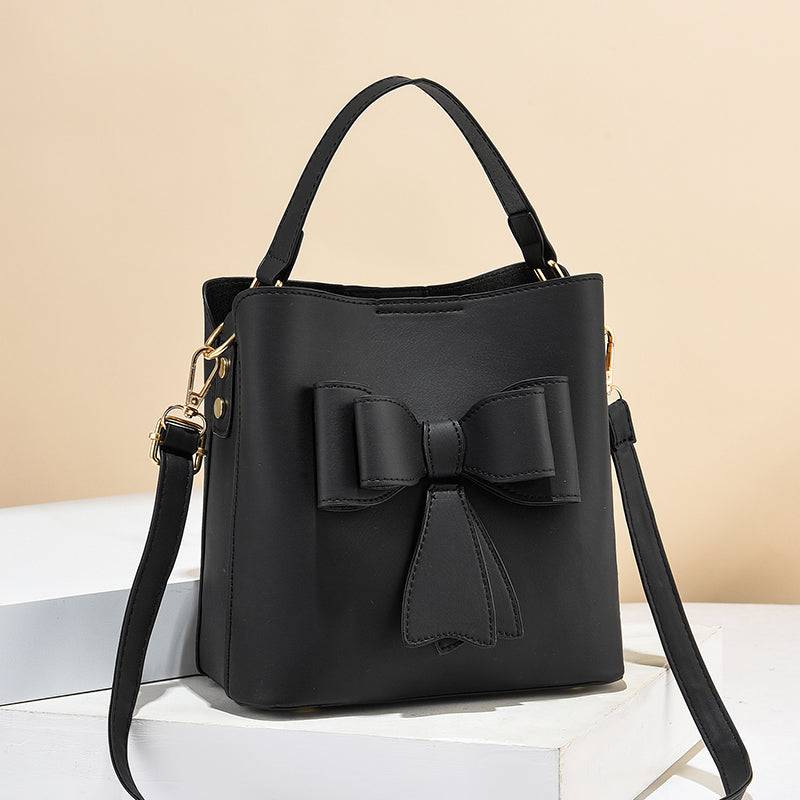 Women Bow Bucket Crossbody Bag Large Capacity