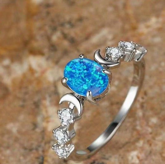 Women Adjustable Three Claw Moon Love Ring