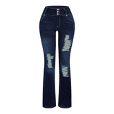 Women Ripped Wide Leg Jeans with High Waisted Fit