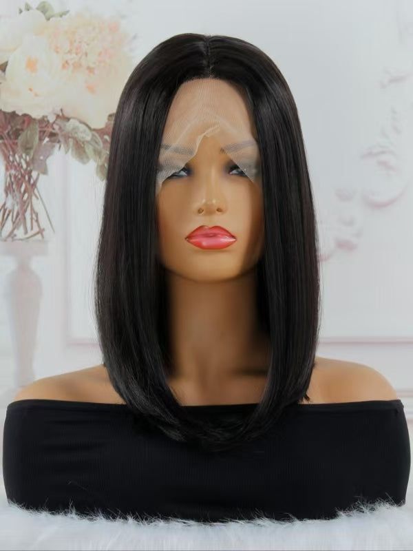 Secure 14 Inch Bob Synthetic Wig With Glueless Lace Front