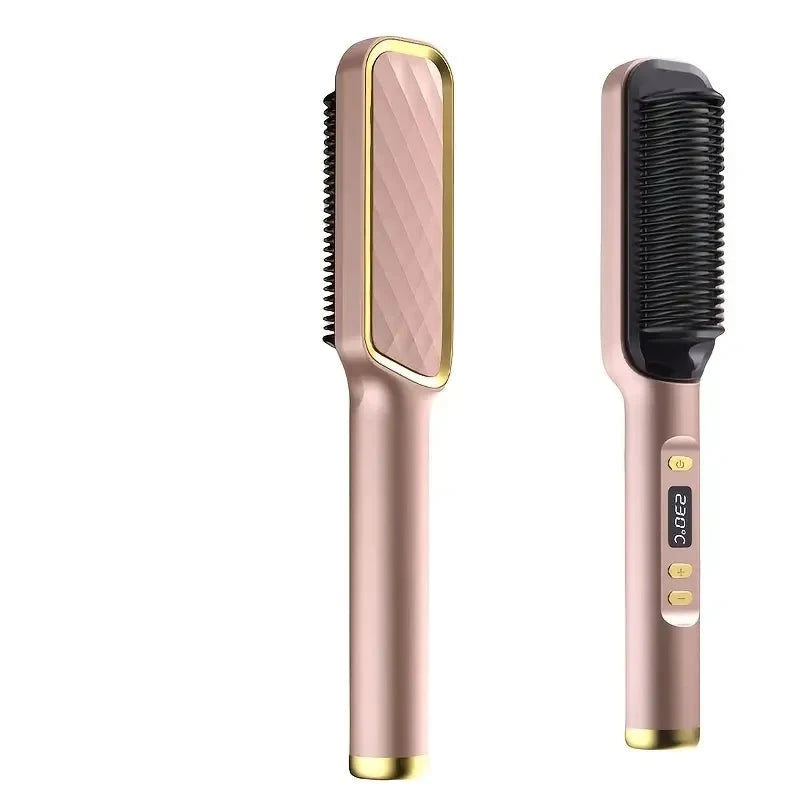 Hair Straightening Brush Ionic with LED Display