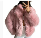 Women’s Winter Plush Coat Warm Thick Fluffy Lapel Jacket Long Sleeve Casual Outerwear