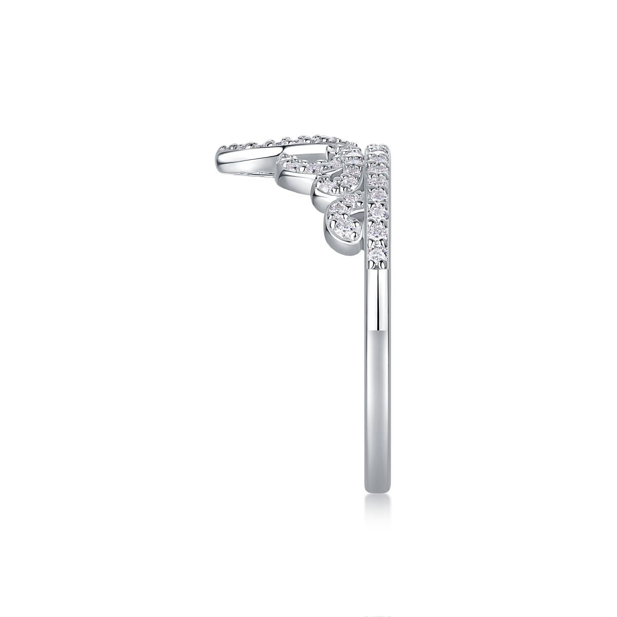 Crown Style Moissanite Ring S925 Silver Elegance