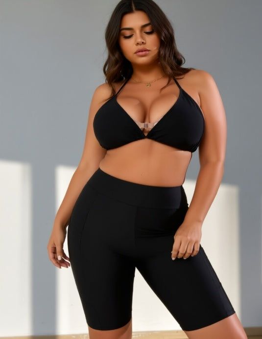 Women Elegant Solid Color Swimsuit Set