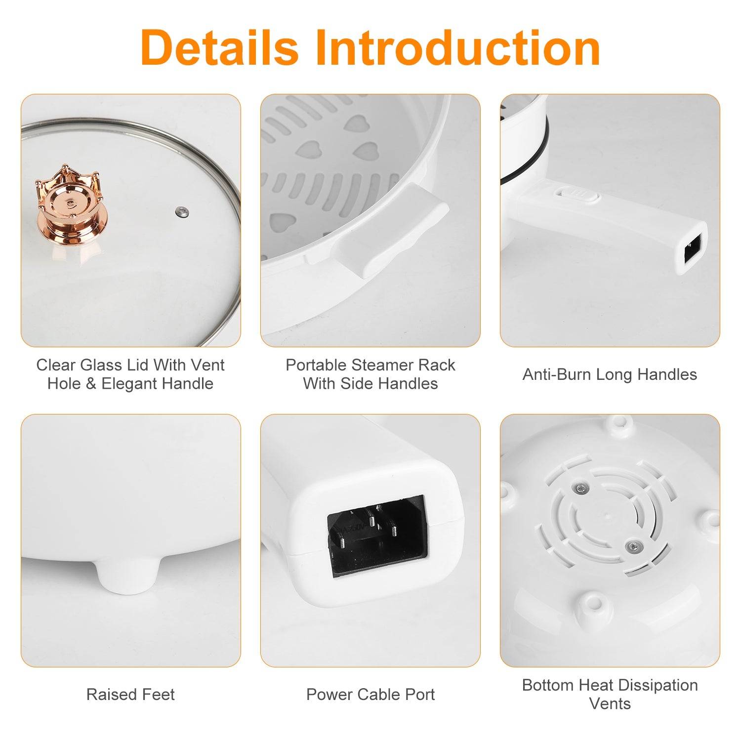 Portable Electric Hot Pot 3L Non Stick Cooker