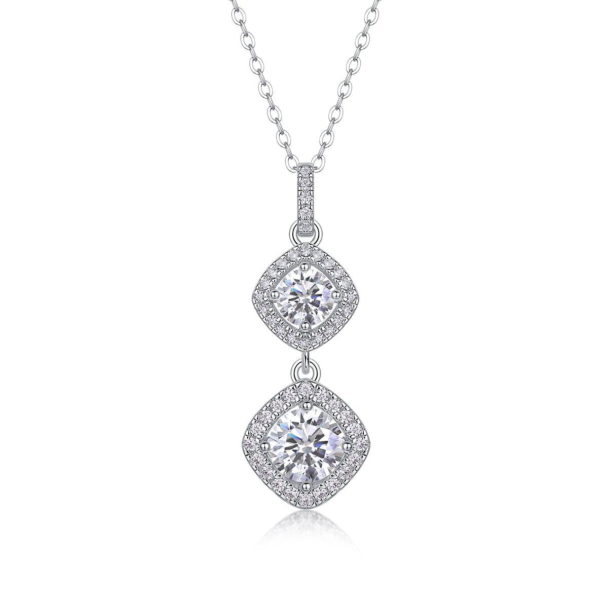 Moissanite Pendant Necklace S925 Silver 1 Carat