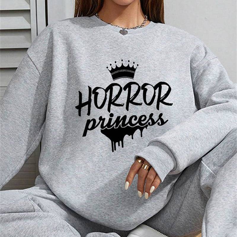 Womens Crewneck Sweatshirts With Pockets Casual Fit