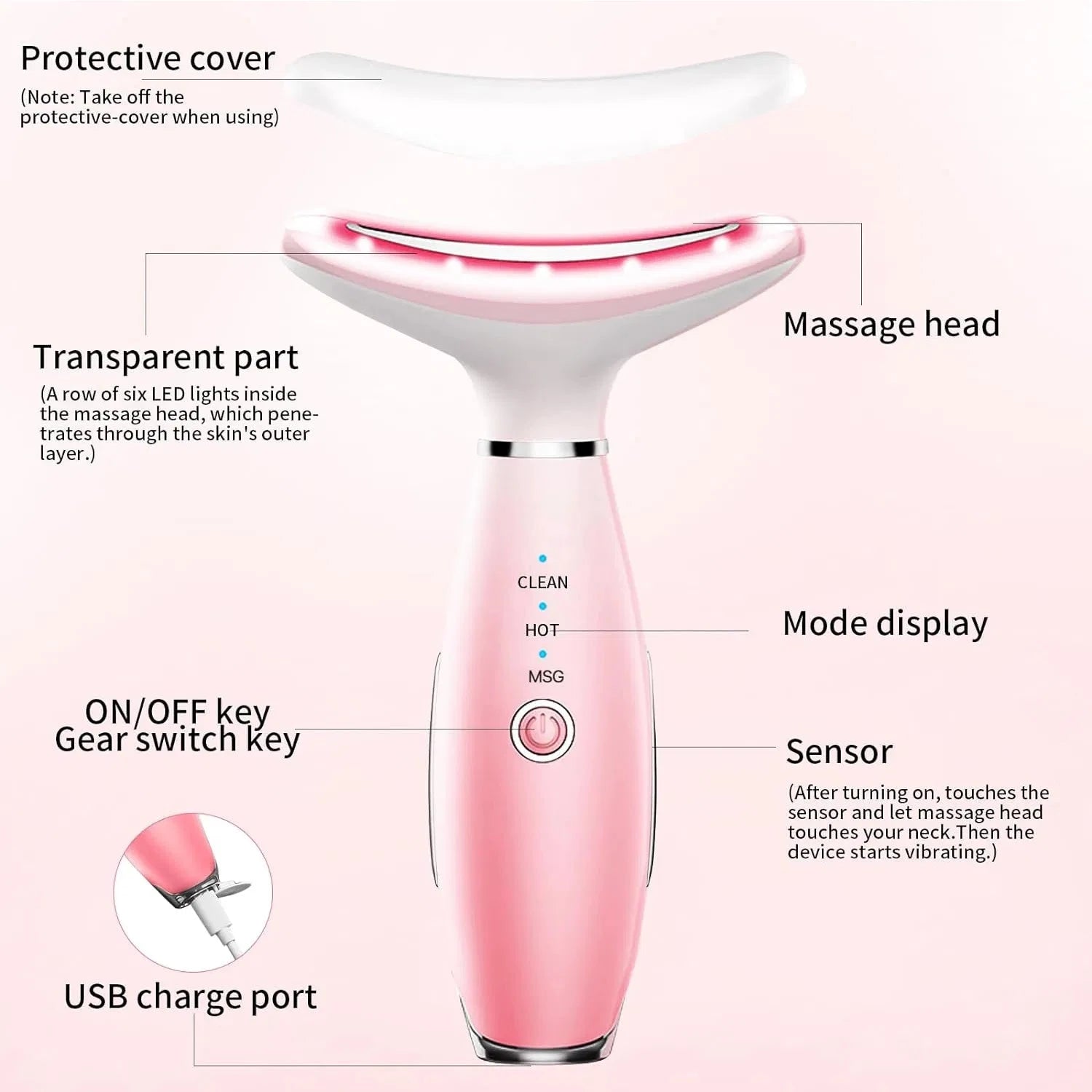 3 in 1 Facial Massager with Vibration and Thermal Care