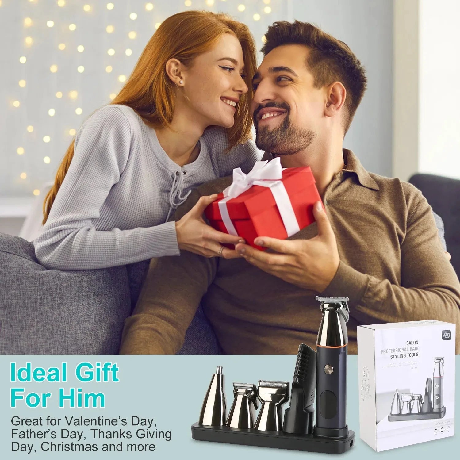 5 in 1 Hair Clippers Grooming Kit With LED Display IPX5