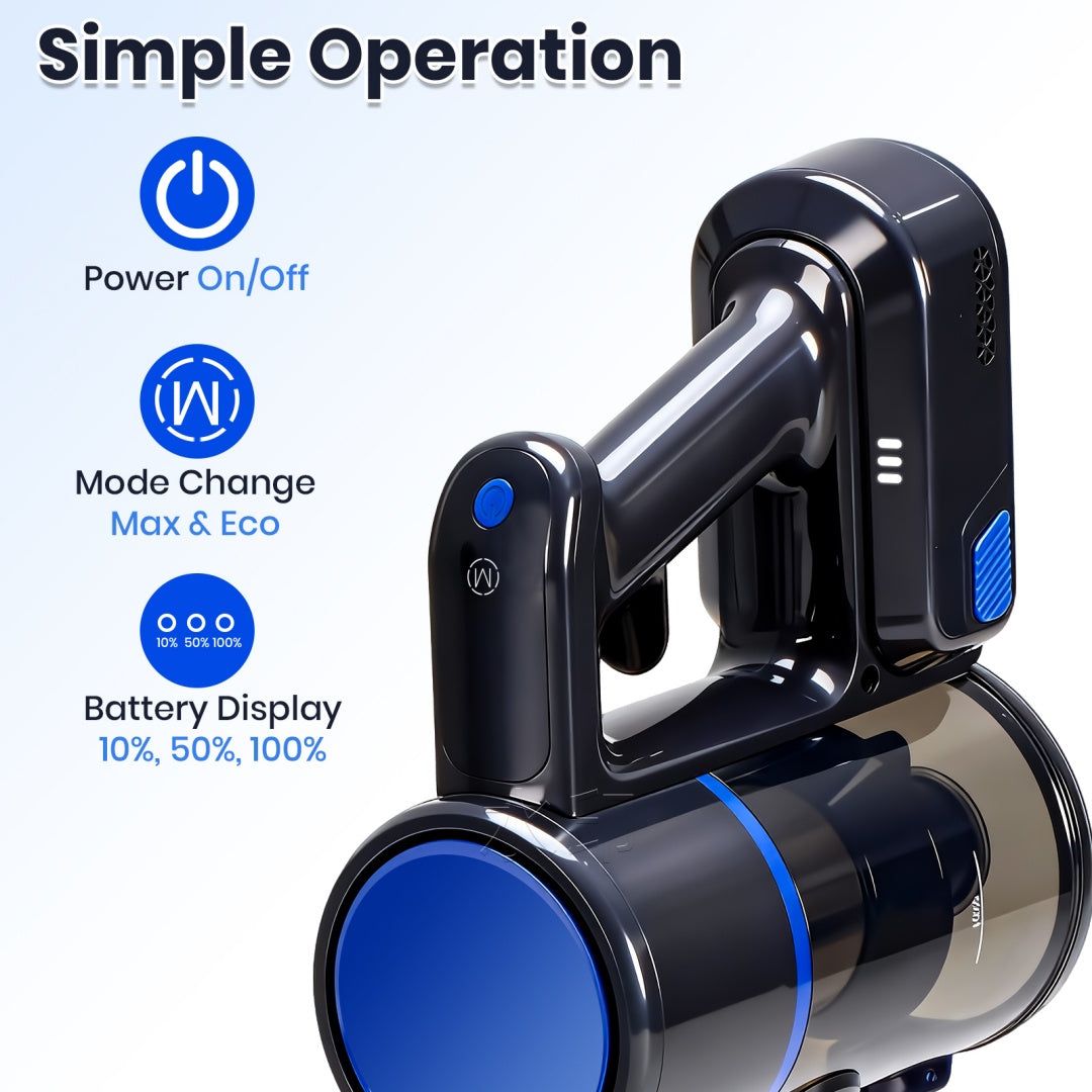 Lightweight Cordless Vacuum Stick Cleaner with LED Brush