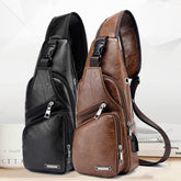 Waterproof Messenger Bag PU Leather One Shoulder Casual