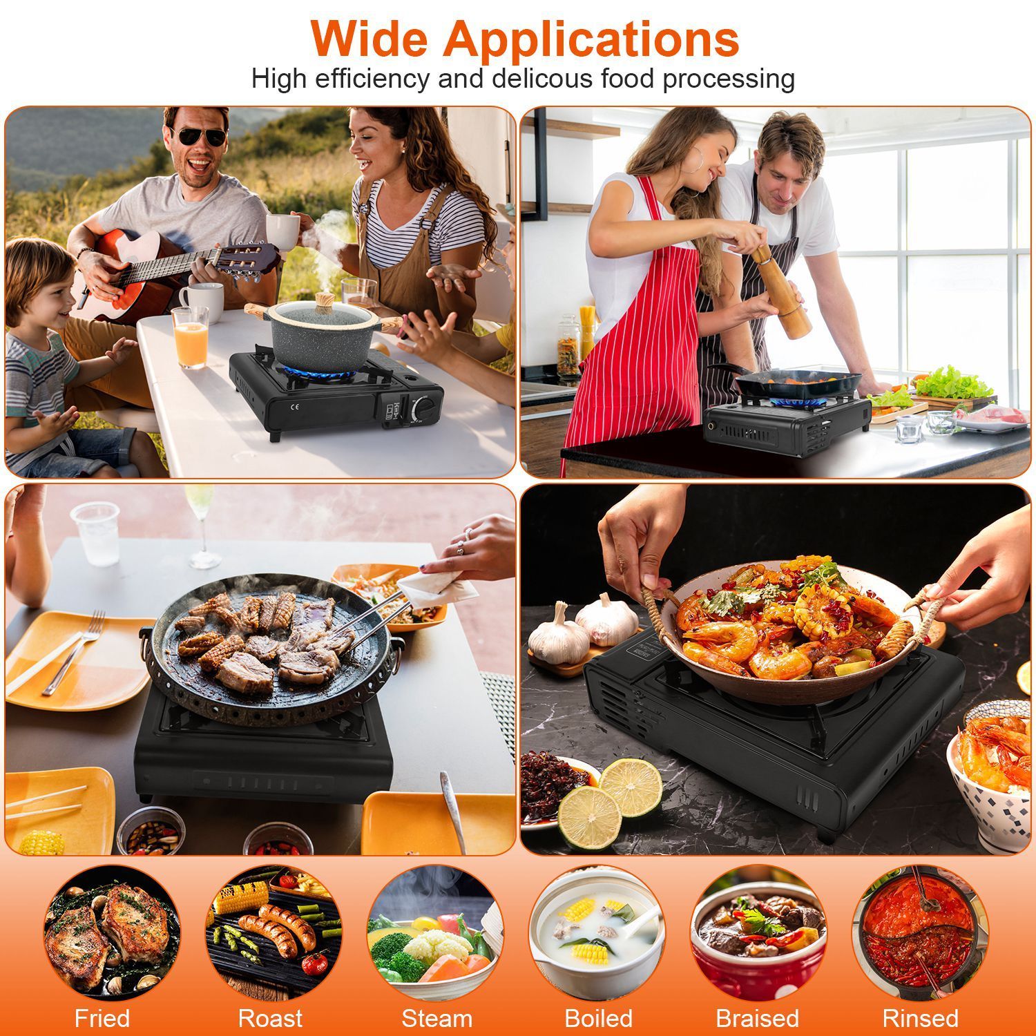 3300W Dual Fuel Portable Gas Stove with Carry Case