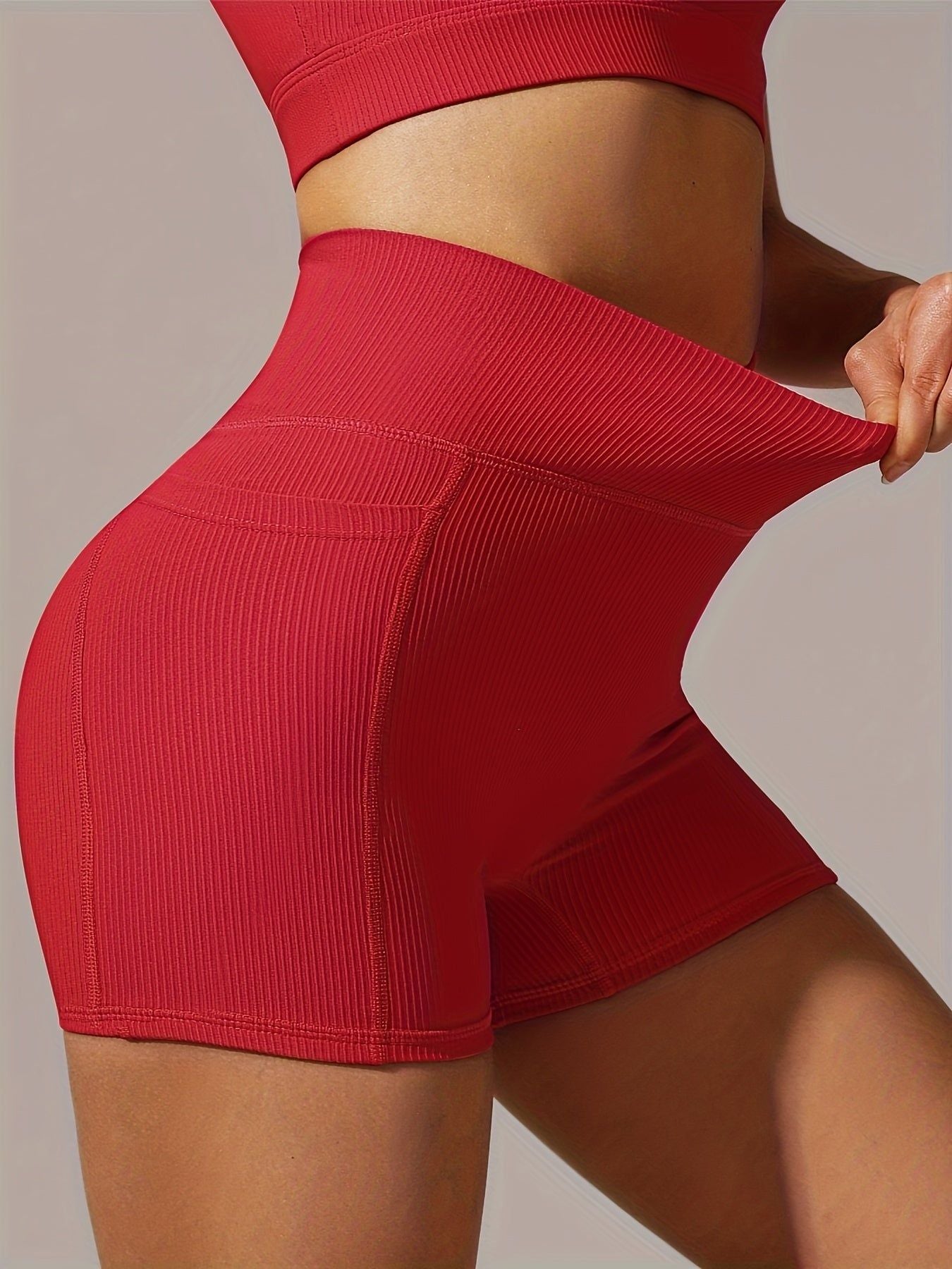 High Waisted Yoga Shorts Breathable Gym Running Fit