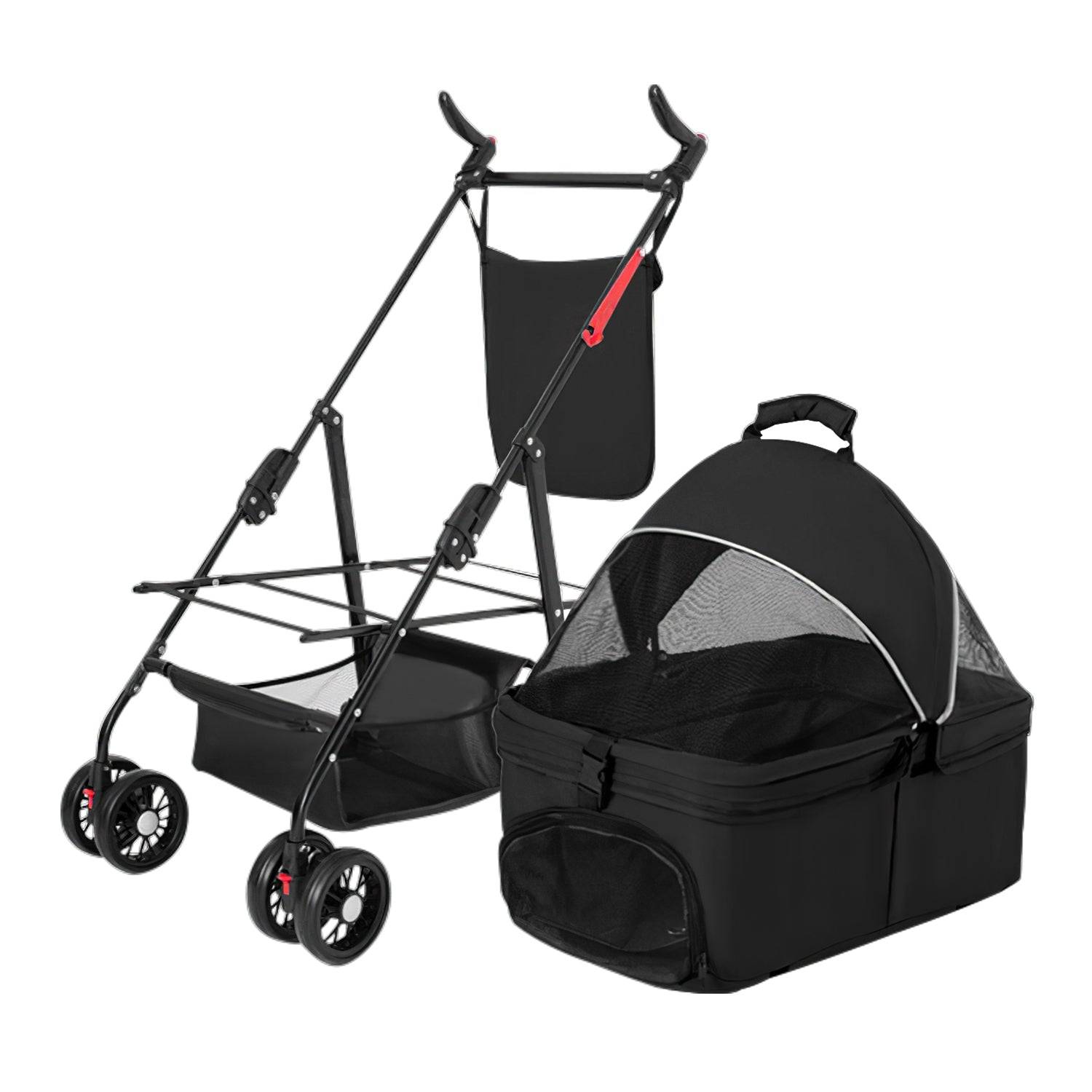 4 Wheel Foldable Dog Stroller 44 lbs