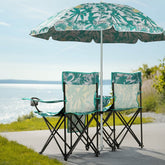 Portable 2 Seat Beach Chair with Removable Umbrella