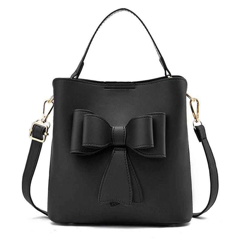 Women Bow Bucket Crossbody Bag Large Capacity