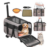 Airline Approved Rolling Pet Carrier with Wheels for Travel