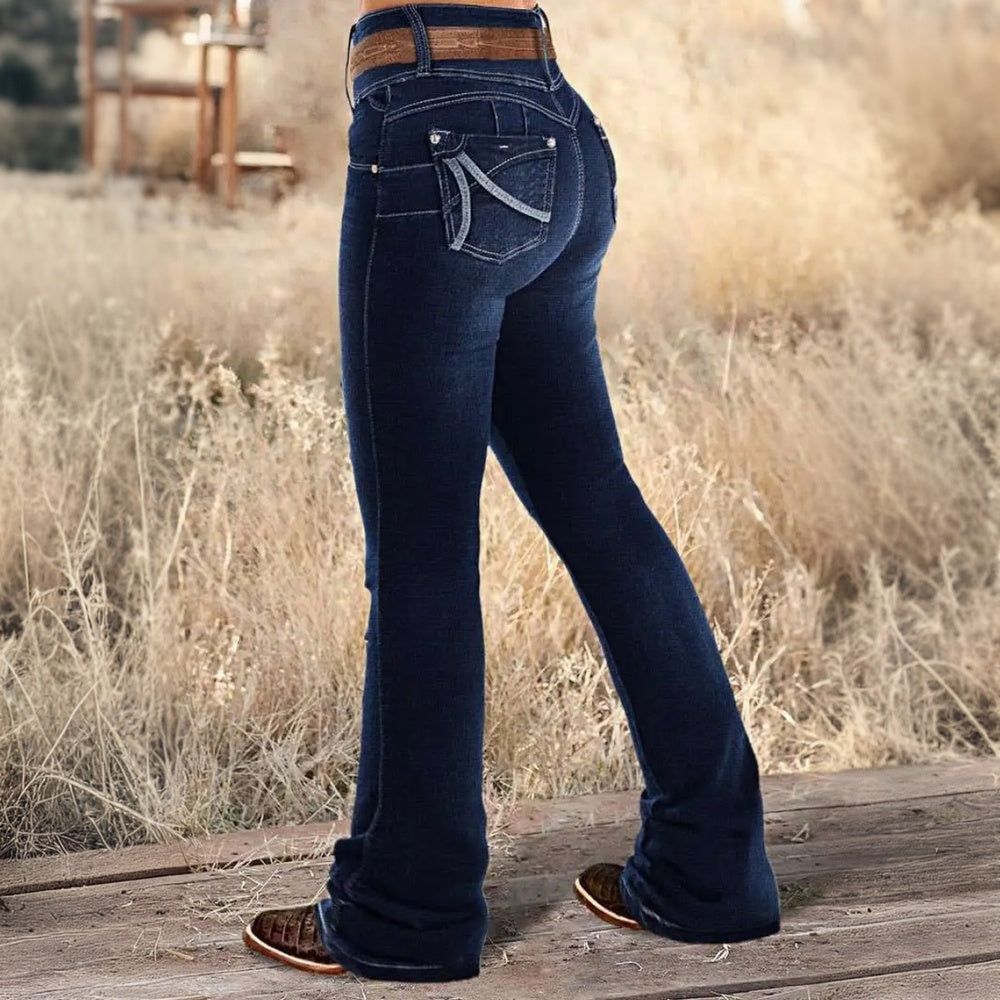 Women Ripped Wide Leg Jeans with High Waisted Fit