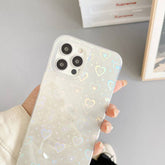 Laser Colorful Silicone Phone Case Love Design Cover