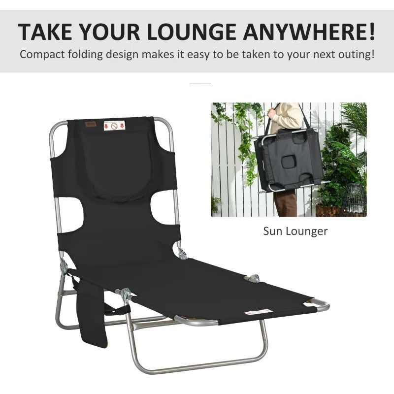 Folding Chaise Lounge with Adjustable Backrest