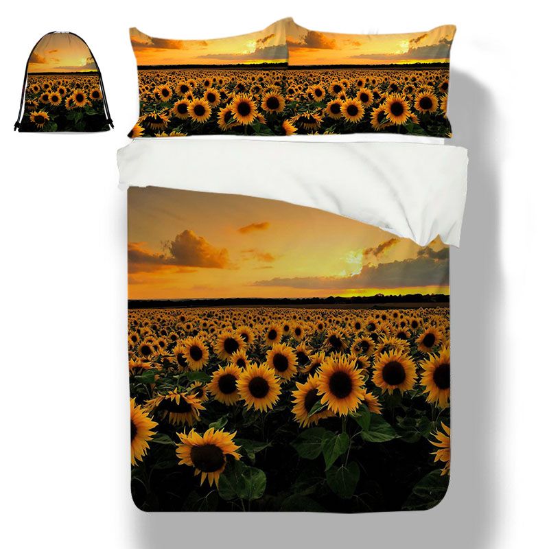 3D Sunflower Duvet Cover Bedding Set with Pillowcases